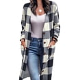 thumbnail image 4 of Camisa a Cuadros de Manga Larga con Botones para Mujer Informal Holgada con Hombros Caídos Abrigo a Cuadros ANGGREK  Otros, 4 of 5