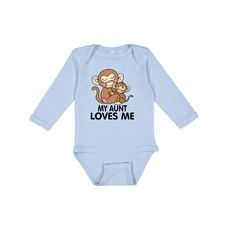 

Inktastic My Aunt Loves Me Gift Baby Boy or Baby Girl Long Sleeve Bodysuit