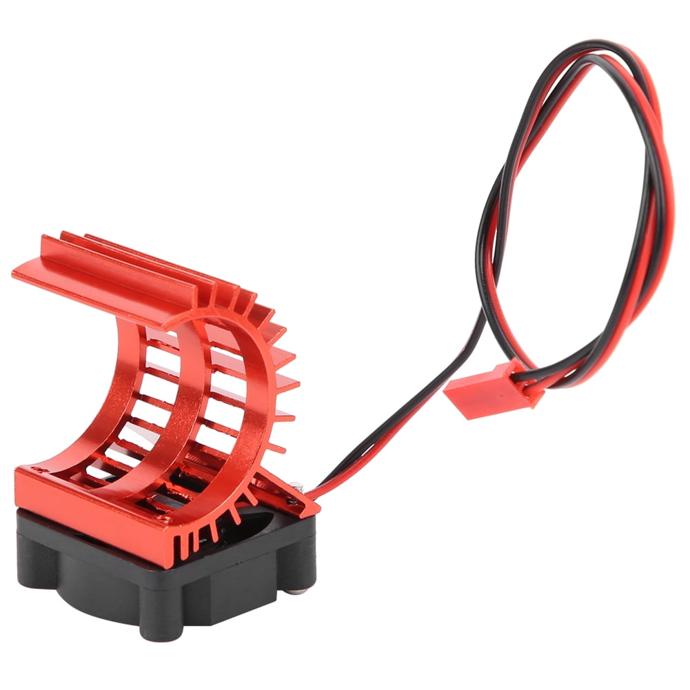 Red Aluminum Alloy RC Motor Heat Sink Plastic Motor Heat Sink Compatible with 380/390 Motor 1/16 RC Model Boat with JST Plug 