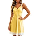 thumbnail image 5 of Nightgowns for Women Sexy Sleep Shirt Sleeveless Bow Lace Night Gowns Nightshirt Soft Sleepwear Pajams Dress, 5 of 8