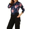thumbnail image 5 of INSPIRE CHIC Women's Bomber Jacket Slim Fit Lightweight Zip Up Jacket S Dark Blue, 5 of 8