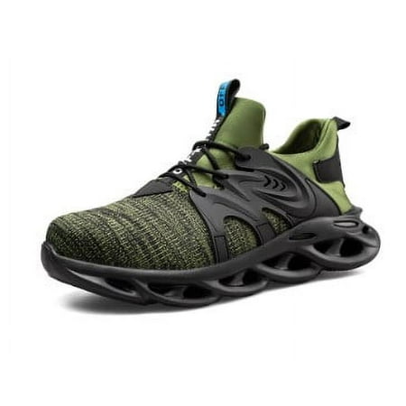 Steel Toe Shoes Men Work Safety Breathable Lightweight Lace Up Sneakers Foot Support Comfortable Boots
