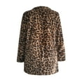 thumbnail image 5 of Women's Jackets Thick Warm Autumn Winter Leopard Coats Lapel Furry Loose Outwear with Pockets Z2-Brown S, 5 of 5
