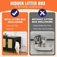 thumbnail image 3 of VEVOR Cat Litter Box Enclosure for 2 Cats, Litter Box Furniture Hidden with Rattan Decorated Doors, Wooden Cat Box Cabinet Fit Most of Litter Box, 47.2"L x 19.7"W x 21.7"H, Black, 3 of 8