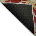 thumbnail image 4 of 3' X 5' Orange And Gold Geometric Washable Indoor Outdoor Area Rug, 4 of 5
