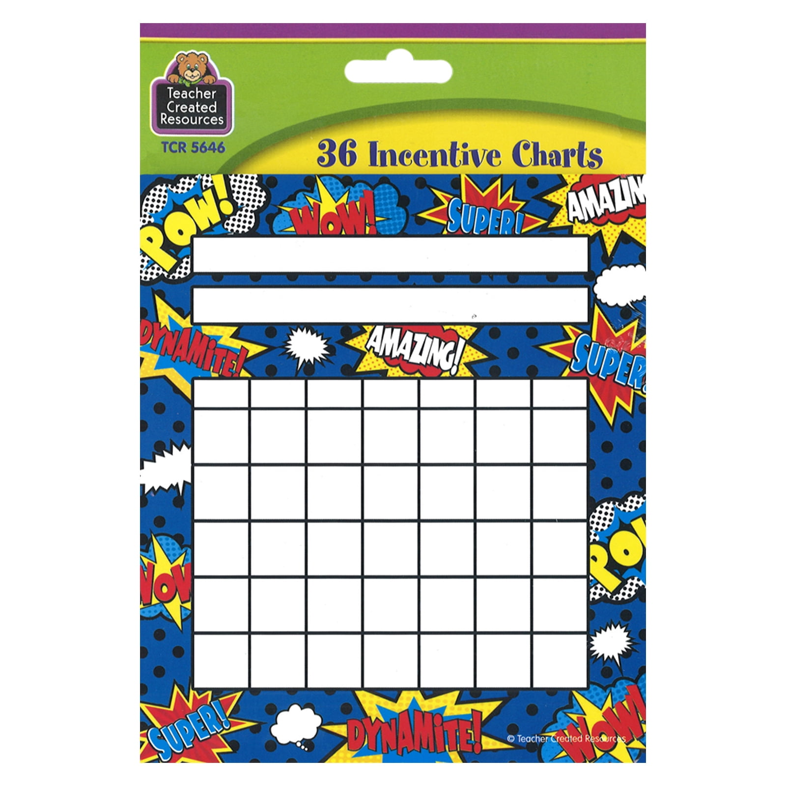 Teacher Created Resources Superhero Incentive Chart, 36 Per Pack, 6 Packs