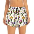 thumbnail image 2 of Goofa Tulips Flowers Printed Women 2 in 1 Running Shorts,Quick Dry Athletic Workout Shorts,High Waisted Athletic Shorts with Liner Pockets-, 2 of 9