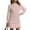 Pink #040, variant on Mohiass Womens Cable Knit Sweater Dress Crewneck Patchwork Pleated Dresses Twofer Style Long Sleeve Mini Dress 2026 Beige S