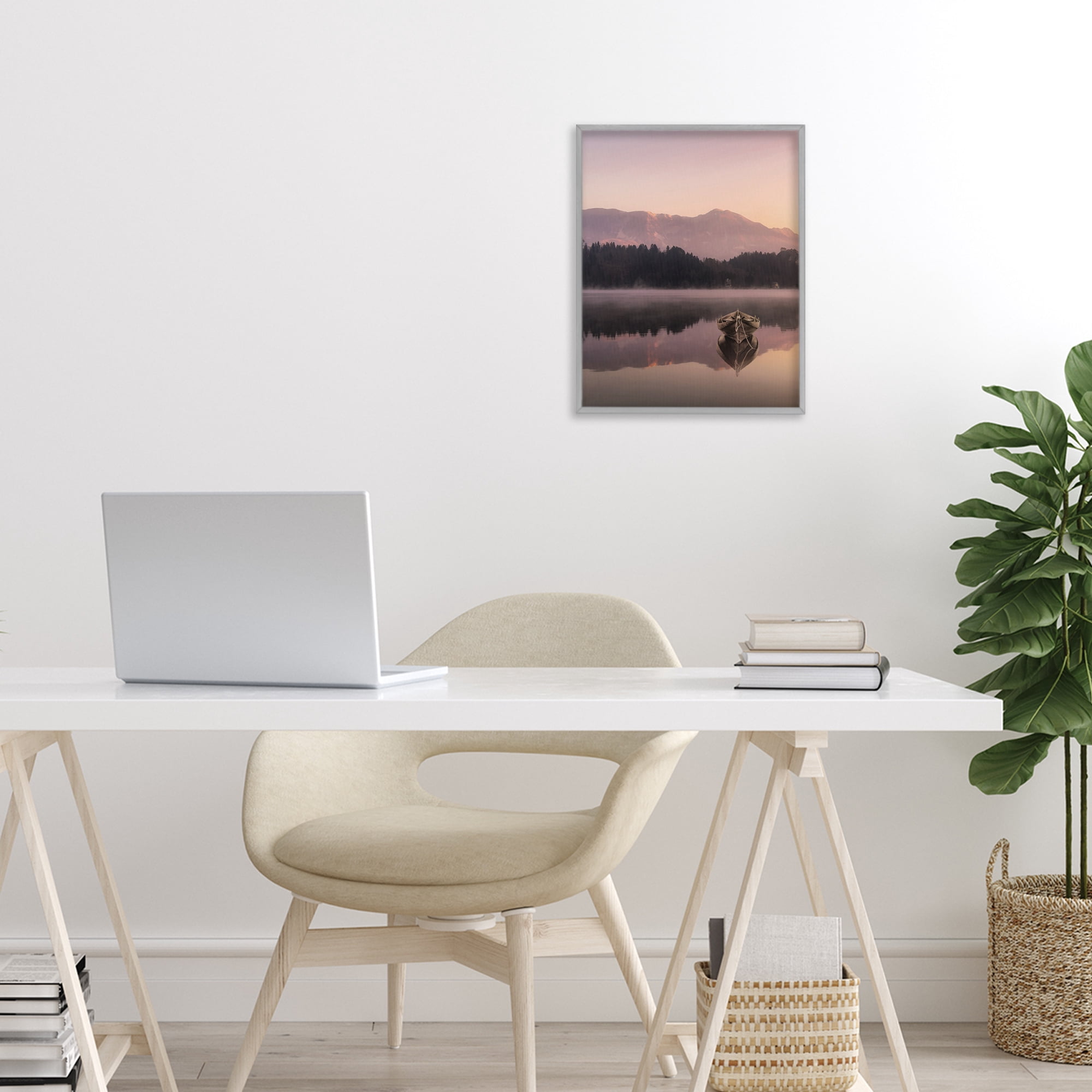 Stupell Industries Tranquil Lake Sunsets Gray Framed Giclee Art, design by Marcus Prime