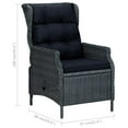 thumbnail image 4 of vidaXL Reclining Garden Chair with Cushions Poly Rattan Dark Grey, 4 of 5