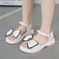 thumbnail image 2 of enyan Girls Sandals - Big girl and Toddler Girl Sandals with Durable Leather and Glitter Straps, Summer Dress Shoes for Girls Jelly Sandals,White,Size 11.5, 2 of 7