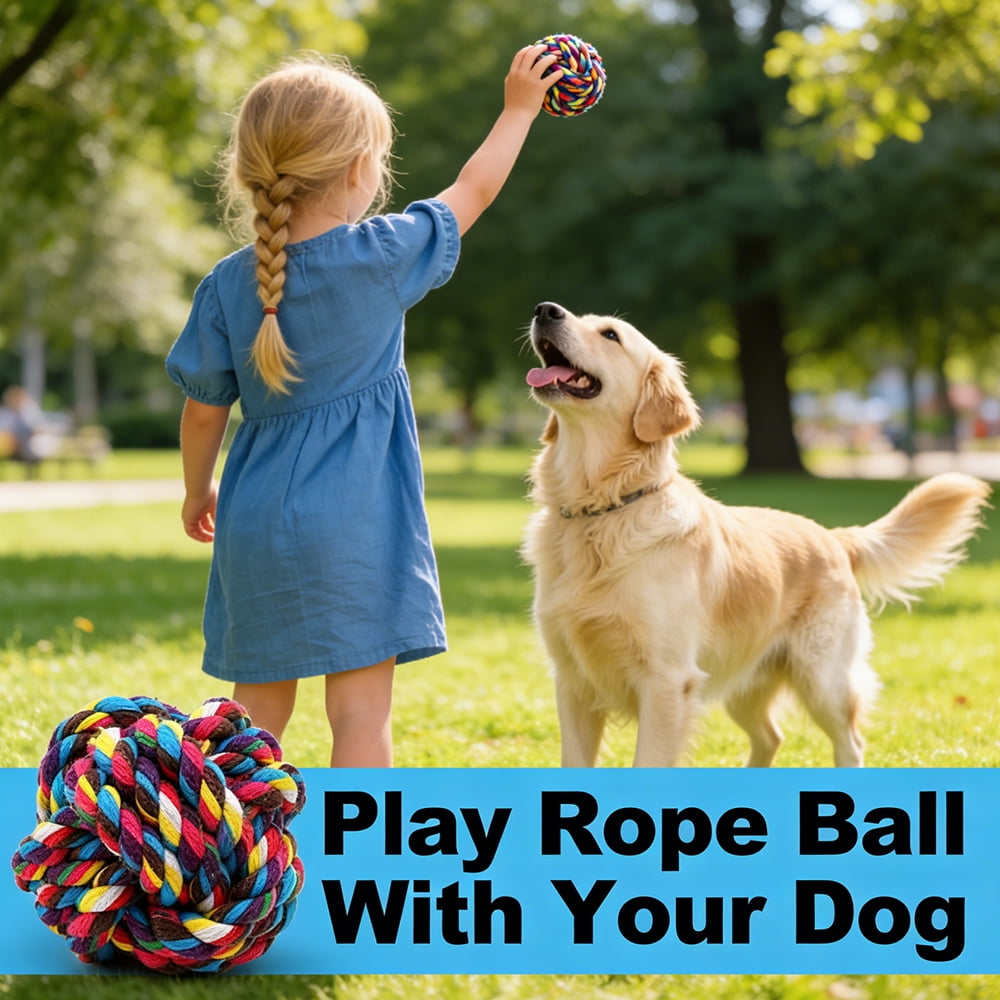 BOBHUI Dog Toys for Aggressive Chewers, Dog Balls for Large Breeds, Heavy Duty Cotton Rope Chew Toys with Tough Twisted for Medium Breeds, 10 Pack Indestructible Chew Toys