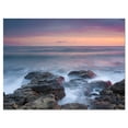thumbnail image 2 of Blue Rocky Sea Beach Sunset - Modern Landscape Wall Art Canvas, 2 of 3