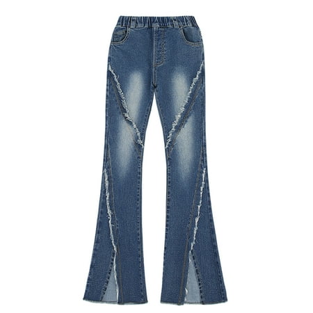 

Infant Girls Pants Cartoon Printed Jeans Elastic High Waist Slim Newborn Children Kids All Season Soft Trendy Leisure Outwear Gifts To Children Sweatpants Trousers