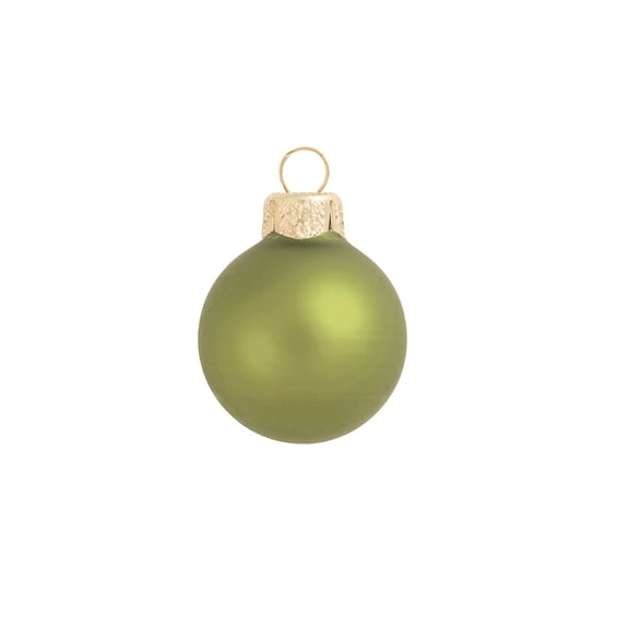 28ct Matte Light Green Glass Ball Christmas Ornaments 2" (50mm)
