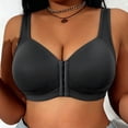 thumbnail image 5 of Feancey Plus Size Bras for Women Front Closure Everyday Brassiere Anti-Sagging High Support Wireless Bras Wide Strap Casual Full Coverage Bra Black L, 5 of 9