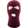 thumbnail image 2 of Three Hole Mask Full Face Cover Ski Hat Winter Knitted Beanie, 2 of 8