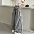 thumbnail image 5 of Lenpel Girls' Wide Leg Pants Lightweight Elastic High Waisted Drawstring Palazzo Pants Baggy Streetwear Casual Trousers, 5 of 5