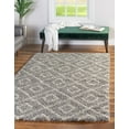 thumbnail image 4 of Unique Loom Trellis Shag Collection Area Rug - Ruth (7' 10" x 10' Rectangle Gray/Ivory), 4 of 11