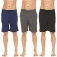 thumbnail image 2 of Essential Elements 3 Pack: Mens Cotton Sleep Shorts - 100% Cotton Jersey Lounge Casual Sleep Bottoms PJ Pajama Shorts, 2 of 7