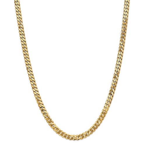 14k Yellow Gold 22in 6.1mm Solid Polished Flat Beveled Curb Necklace Chain by Jewelrypot