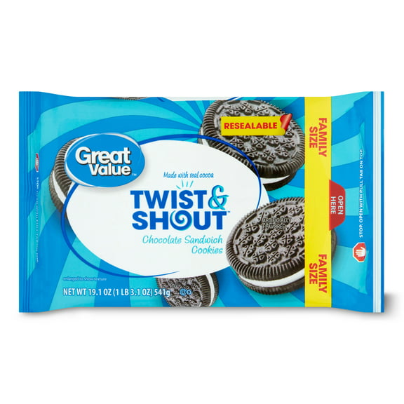 Great Value Twist & Shout Chocolate Sandwich Cookies, 19.1 oz