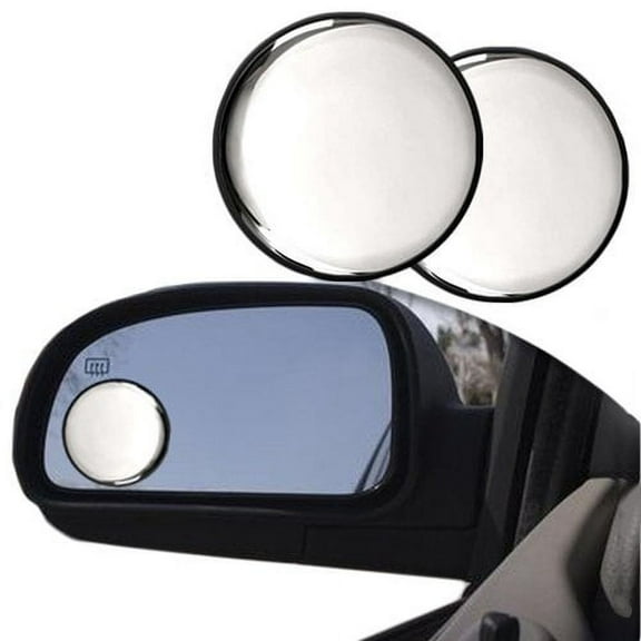 Wideskall 2 Pieces Universal 2" Wide Angle Convex View Blind Spot Mirror Stick on Car