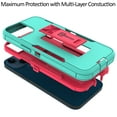 thumbnail image 3 of CoverON For Apple iPhone 13 Case, Military Grade Heavy Duty Full Body Phone Kickstand Cover - Teal, 3 of 9