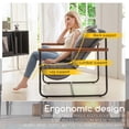 thumbnail image 2 of MAXYOYO Accent Chair,Sherpa Armchair for Living Room,Wooden Armrests Mid Century Modern Bedroom Reading Chair,Metal Frame Decorative Chair,Grey, 2 of 7