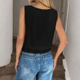 thumbnail image 4 of LWavelet Ruched Waist Sleeveless Tank Top Women Daily Casual Comfortable Stylish Tops Black XL, 4 of 4