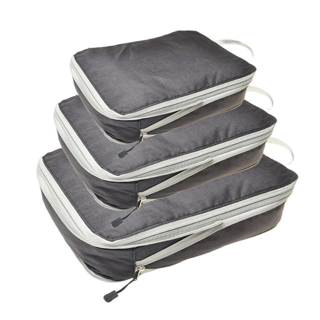 3 organizadores de viaje impermeables para guardar equipaje y lavar la ropa. Negro