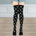 thumbnail image 3 of BLOCLOALO Thigh High Stockings Cotton Socks Dress Up Stocking Festival Makeup Dress Up Props Knee Socks Stocking Knee High Socks forBoots Thick Comfortable Socks Warm Socks Black A, 3 of 3