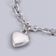 thumbnail image 2 of 1 pulsera de acero inoxidable 304 con colgante de corazón, con cadena tipo cable y cierre de langosta., 2 of 3
