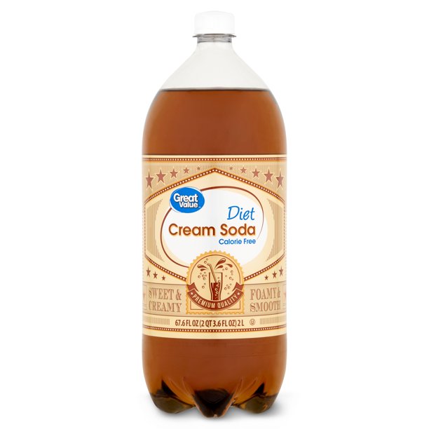 Great Value Diet Cream Soda, 2 Liter Bottle