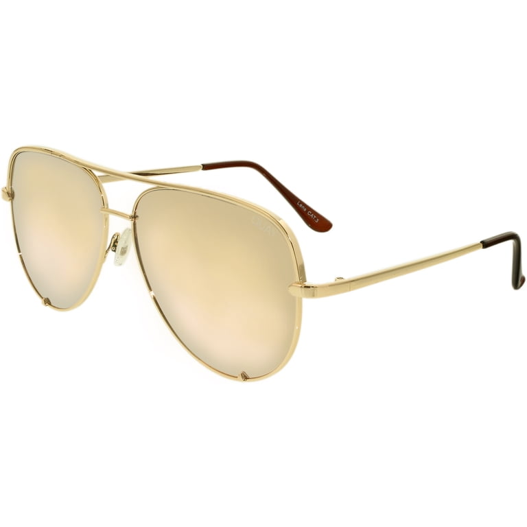 QuayxDesi OG High Key Gold/Gold HIGH KEY Wire Frame Aviator Sunglasses – QUAY main image 2