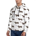 thumbnail image 3 of Rateoe Dachshund Dog Puppy Pattern Mens Hoodie, Pullover Hooded Sweatshirt, Kangaroo Pocket Hoodie Ideal for Daily Wear, Travel and Home-X-Large, 3 of 7