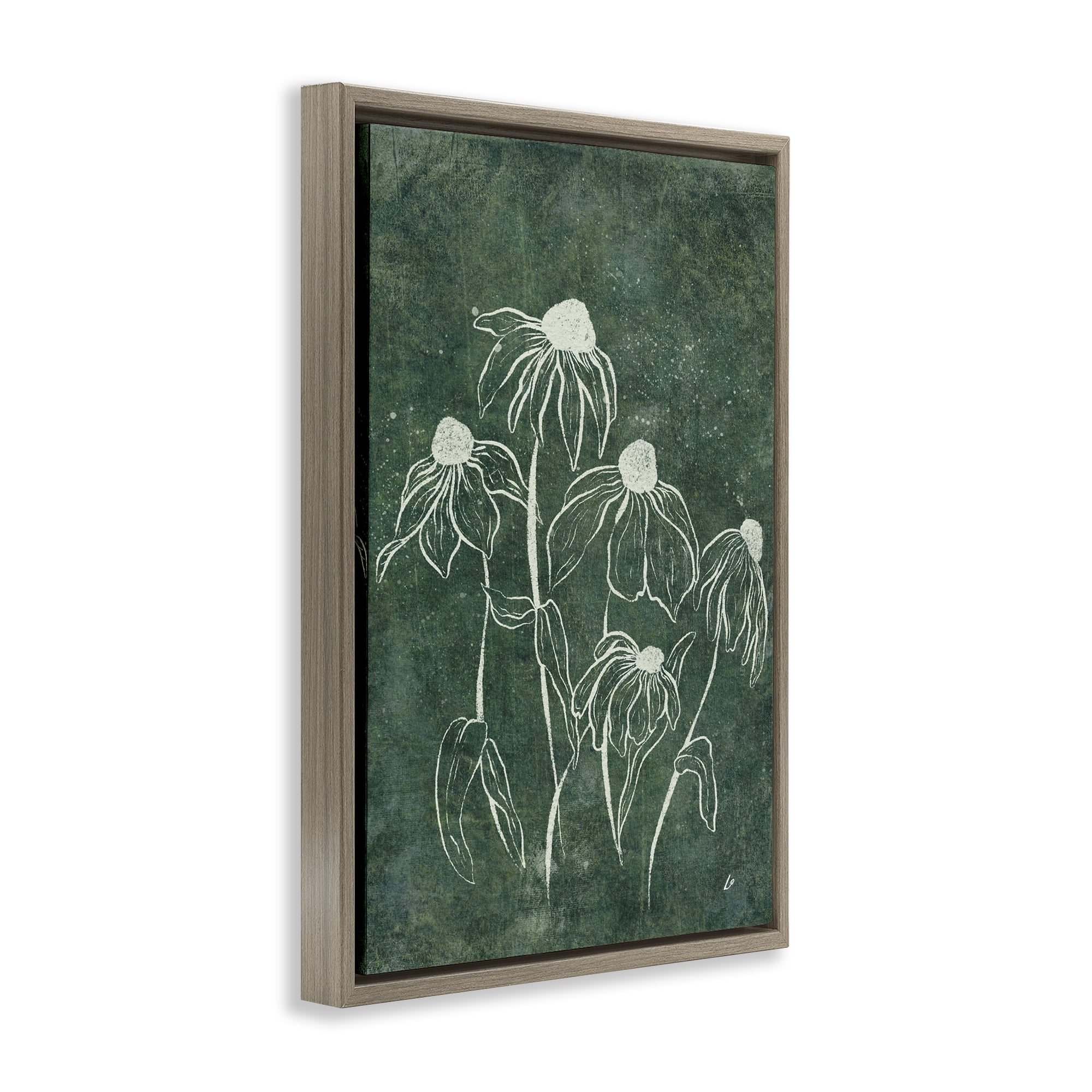Stupell Industries Echinacea Garden Blooms Plants & Flowers Painting Brown Floater Framed Canvas Art Print Wall Art, 17 x 25