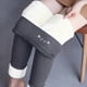 thumbnail image 1 of Leggings de lana de cordero gruesa para mujer, pantalones largos con estampado pequeño y forro polar añadido, pantalones de poliéster para mujer, 1 of 9