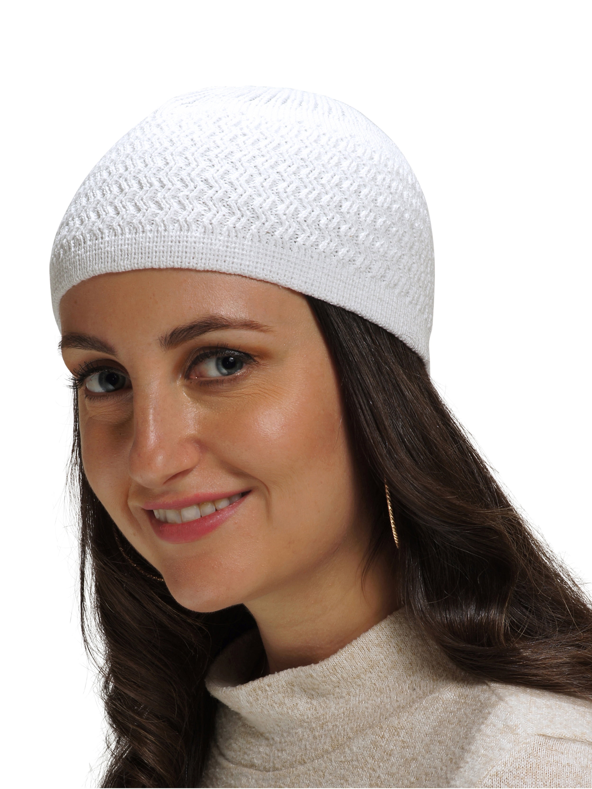 Candid Signature Stretchy Zigzag Cotton Kufi Beanie Hat for Candid Signature Stretchy Zigzag Cotton Kufi Beanie Hat for
