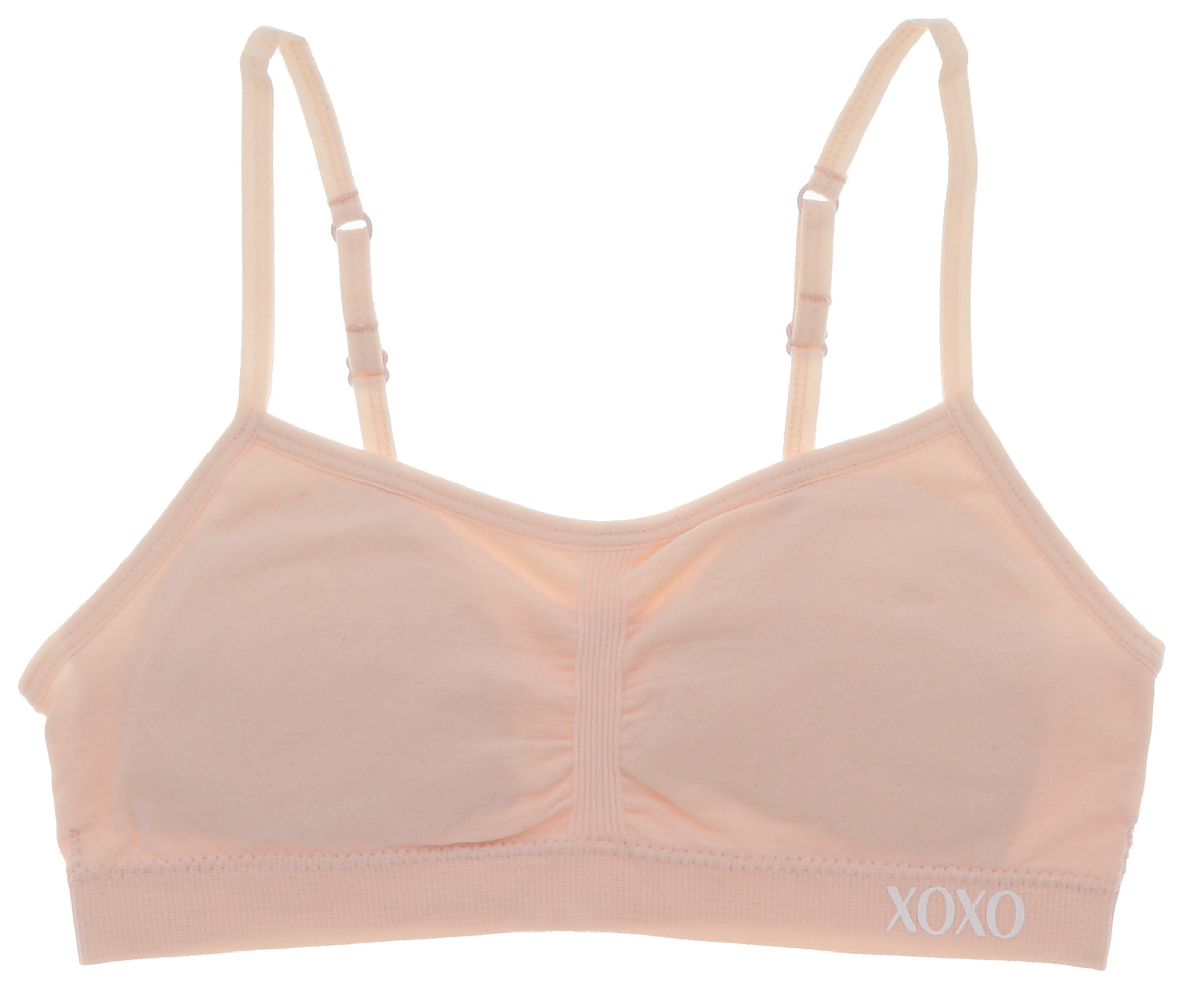XOXO Girl's Lightly Lined Training Bra 3 Pack - White, Pink, & Love Grey -  Small 30
