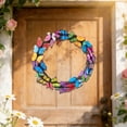 thumbnail image 2 of Artificial Butterfly Wreath Outdoor Decorative Welcome Wreath for Front Door Wall Window Spring Party Decoration, 2 of 6