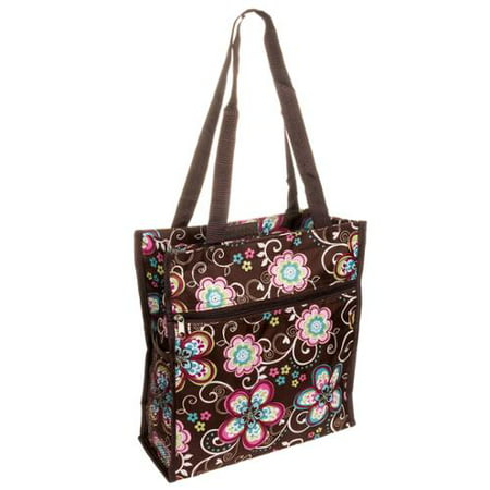 NEW Womens Brown Daisy Tote Handbag Messenger Shoulder Shopper Bag w ...