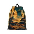 thumbnail image 2 of Naloa Sunset Desert Journey Canvas Backpack for Men Women Rucksack Casual Travel Daypack College Tote Satchel Bookbag for Teens-Medium, 2 of 7