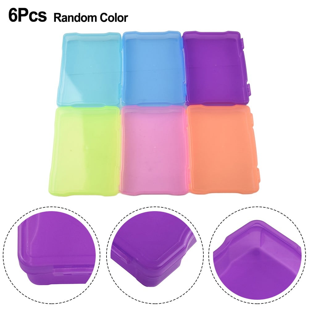 Lierteer 5x7 inch Photo Storage Box Plastic Picture Keeper 6 Colorful Photo Cases