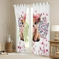 thumbnail image 3 of Castle Fairy Kawaii Highland Bull Black Out Curtains for Kids Teens Adults,Animal Cheetah Print Curtains Pack of 2 (42x63 Each),Chic Floral Flowers Bedroom Curtains,Breathable Home Decor, 3 of 6