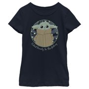Girl's Star Wars: The Mandalorian The Child Cutest Bounty in the Galaxy Graphic Tee Navy Blue X Small