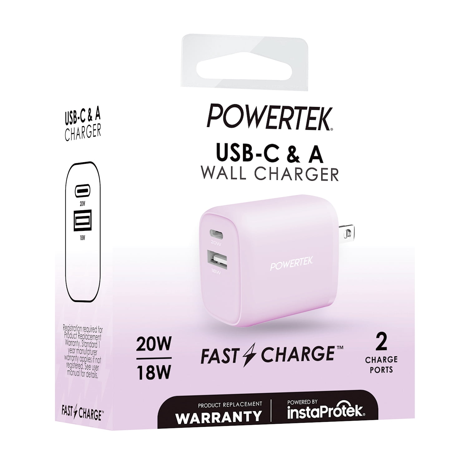 Liquipel Powertek Woven 20W Combo Wall Charger - Purple