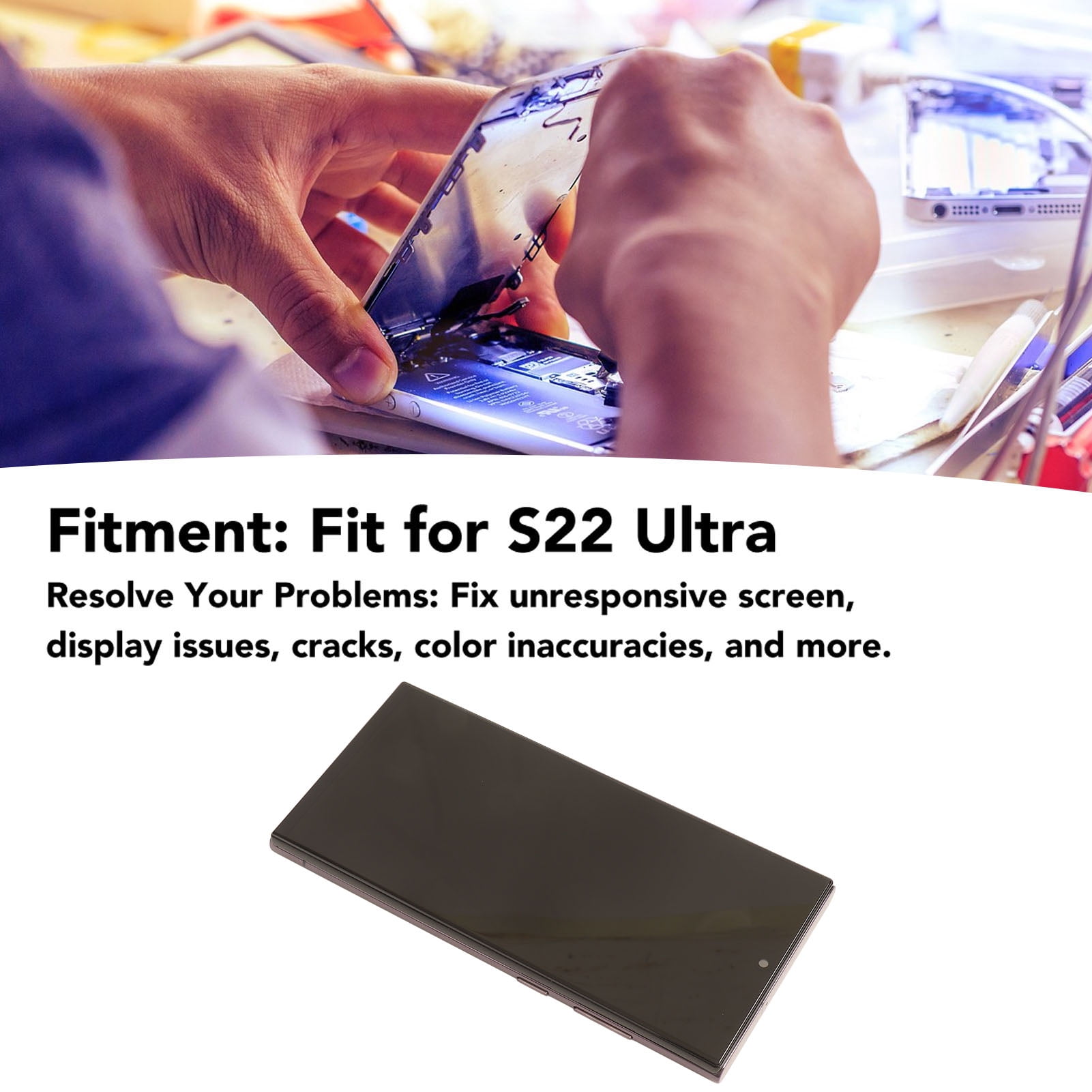 Organic Screen Replacement for S22 Ultra TFT Black Clearer Images Repair Kit LCD Digitizer Assembly Without Fingerprint Function
