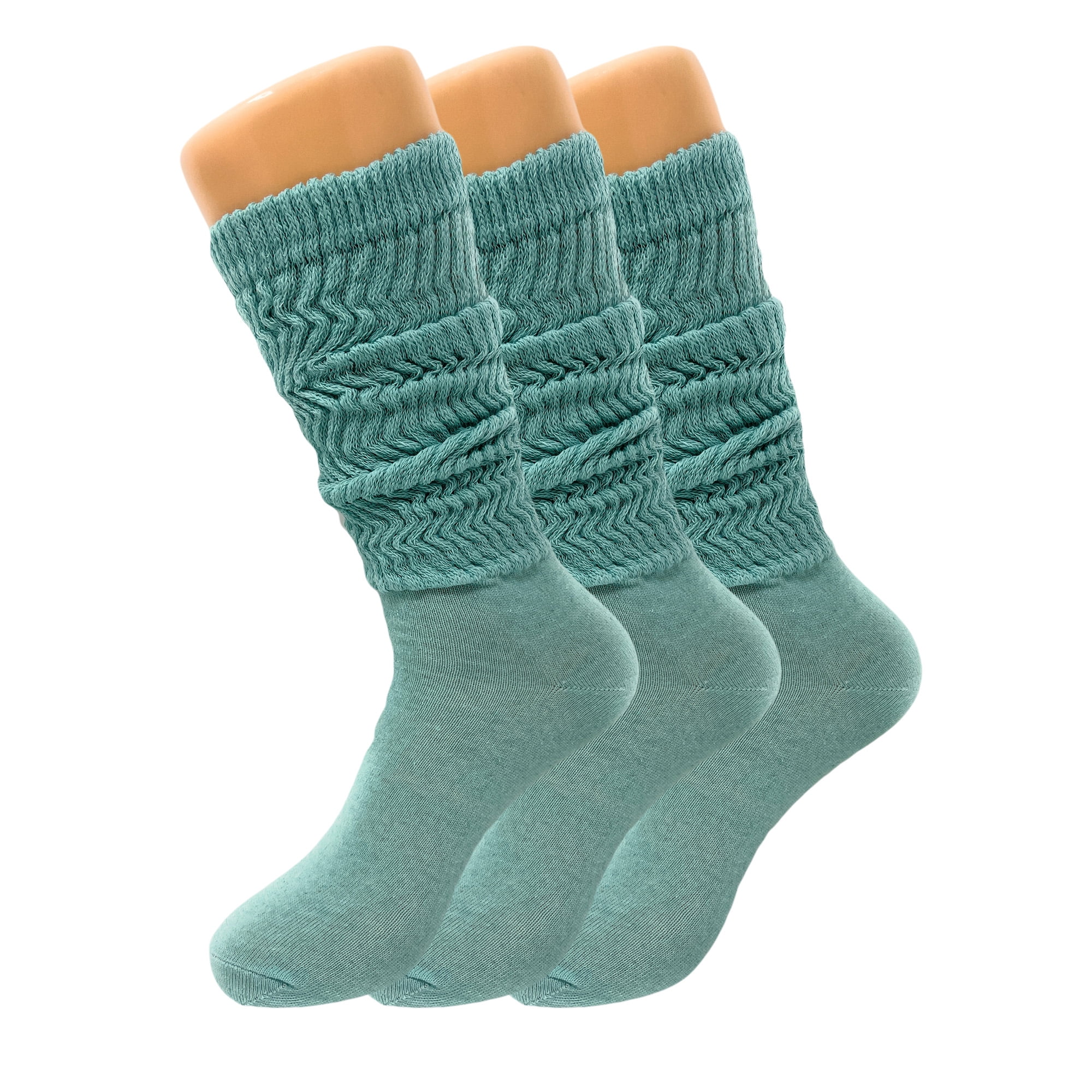 Women's Slouch Socks Scrunchie 9-11 Cotton Workout Lg Long w/Flaws Heavy Hooters 