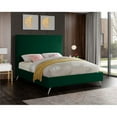 thumbnail image 3 of Meridian Furniture Jasmine Contemporary Velvet King Bed in Green, 3 of 6